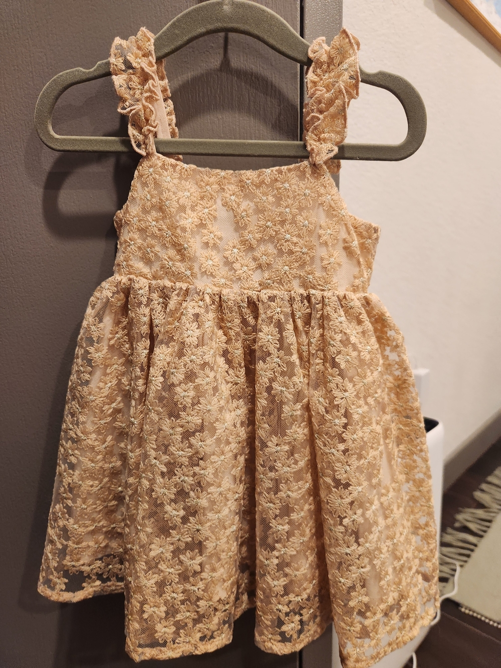 Girls Lace Layered Party Dress - Cream Nora Roberts 12 - 18 Months